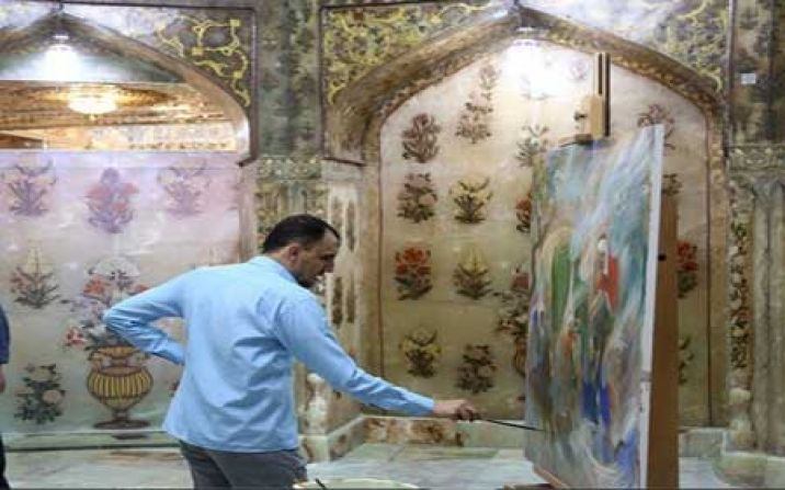 نقاشی صحنه ورود حضرت معصومه به قم رونمایی شد نقاشی صحنه ورود حضرت معصومه به قم رونمایی شد