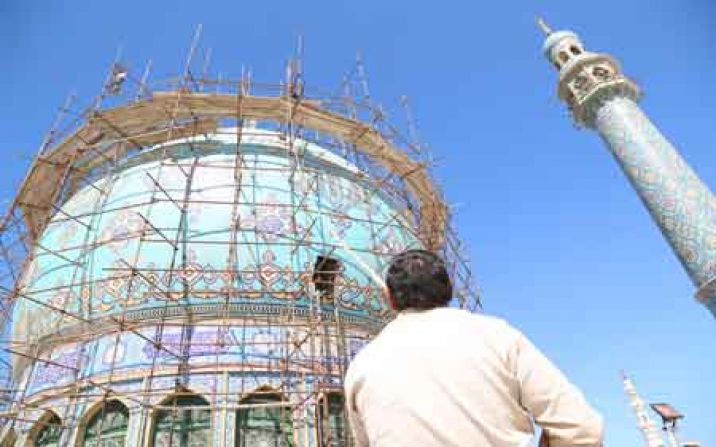 گنبد مسجد مقدس جمکران ترمیم و مرمت شد